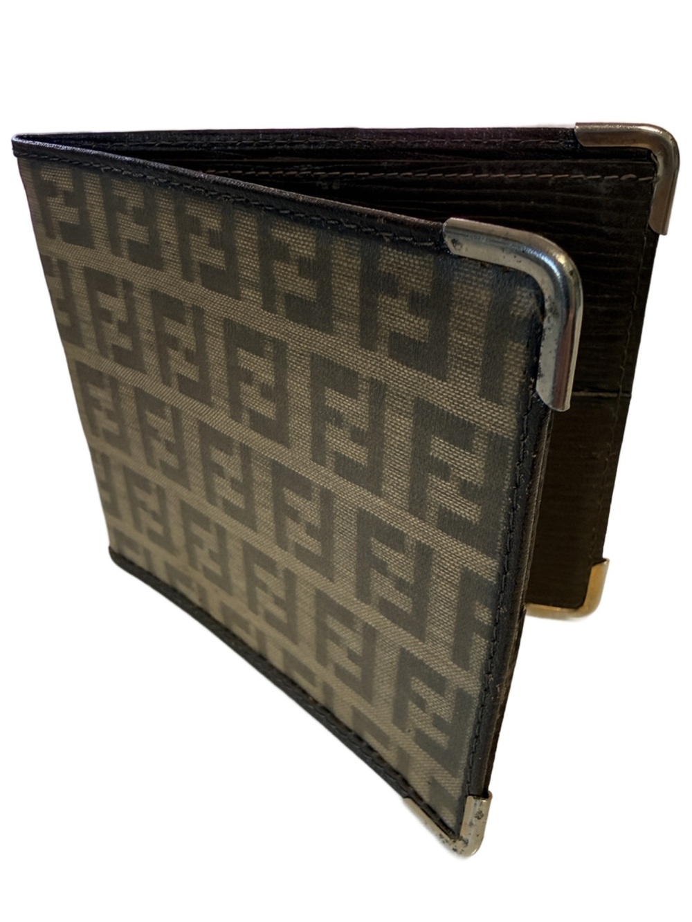 Fendi Authentic Vintage Bifold Zucca FF Monogram Coated Canvas Leather Wallet